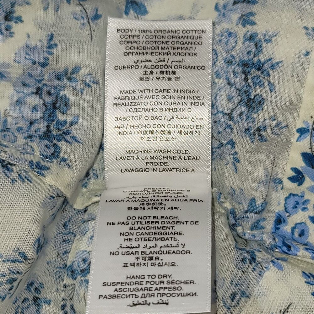 DÔEN Marcie Skirt Citron Rosier Floral Blue White Organic Cotton Maxi XS NWT* - Picture 5 of 11